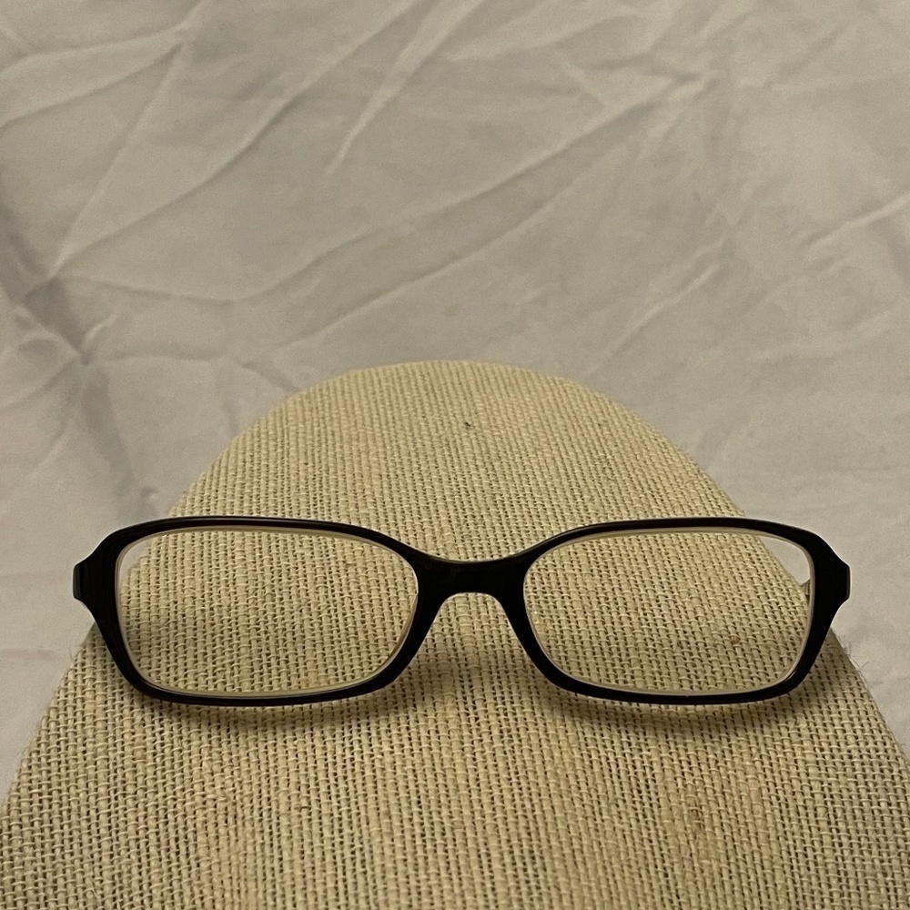 Cole Haan Brown Horn with Basketweave Detail Frame